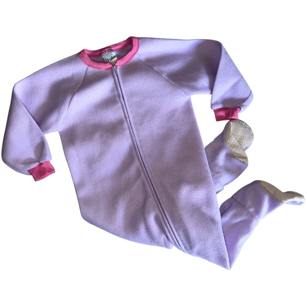 ♾️ vintage simply basic’s fleece footed pajamas